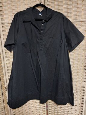 Old Navy Black Short-Sleeve Polo Mini Dress